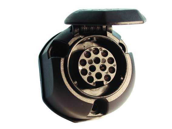 SOCLE FEMELLE PRISE ALUMINIUM 12 volts 7 PLOTS PRISE REMORQUE FEMELLE